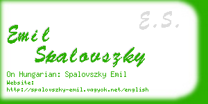 emil spalovszky business card